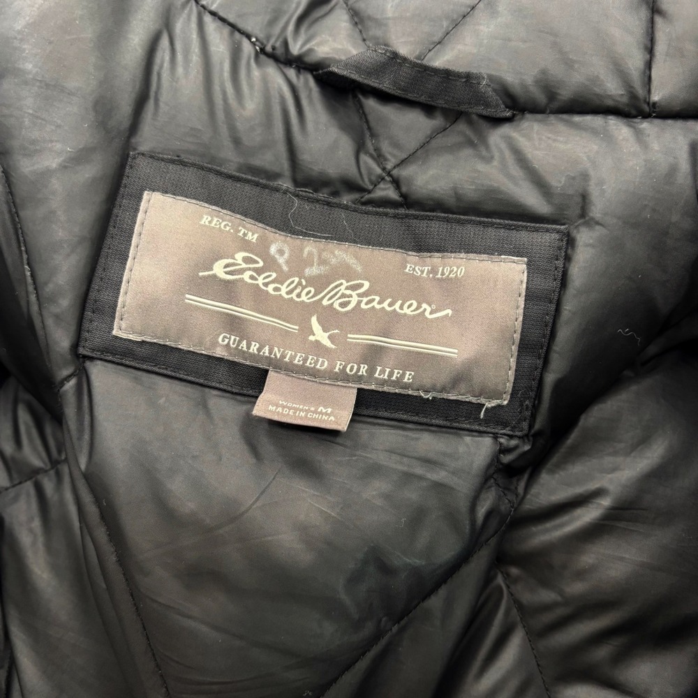 Eddie Bauer Down Filled Hooded Fur Trim Snow Jacket Puffer Quilted Womens Sz M - Picture 9 of 14